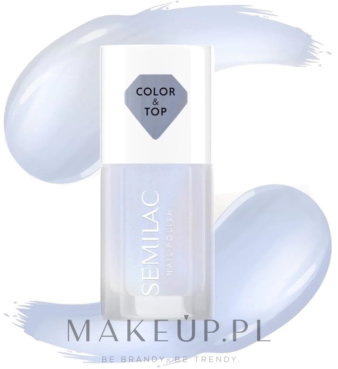 Top i lakier do paznokci 2 w 1 - Semilac Color & Top Nail Polish — Zdjęcie Blue Holo Glazed