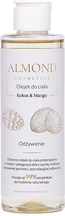 Odżywczy olejek do ciała Kokos i mango - Almond Cosmetics — Zdjęcie N1