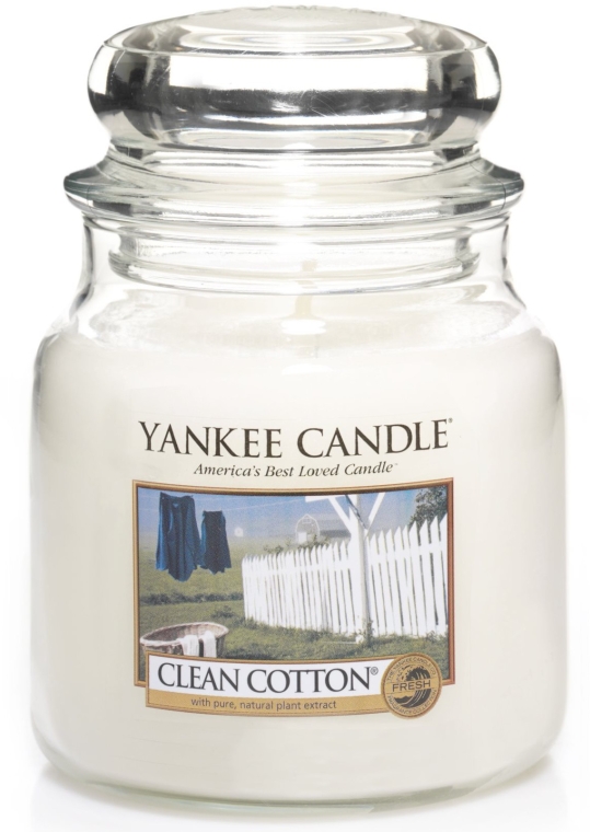 Świeca zapachowa w słoiku - Yankee Candle Clean Cotton — Zdjęcie N1