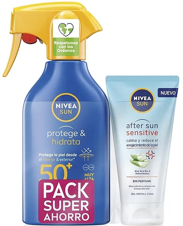 Zestaw dla mężczyzn - NIVEA SUN Protection Set (spray/270ml + cream/gel/175ml) — Zdjęcie N1