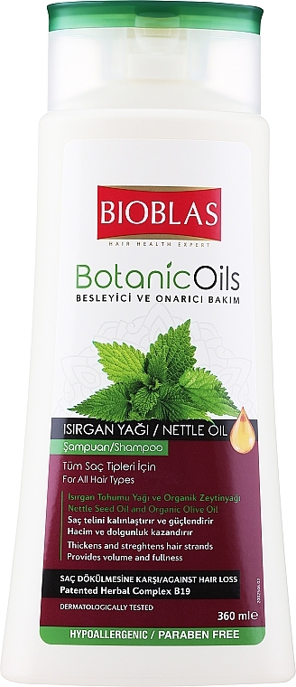 Szampon do włosów cienkich i słabych z olejkiem z pokrzywy - Bioblas Botanic Oils Herbal Volume Shampoo