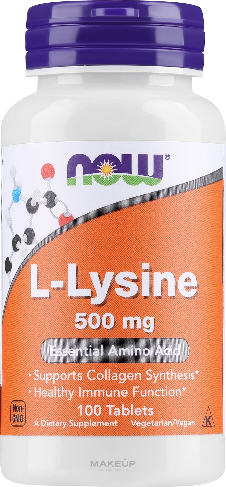 L-lizyna w tabletkach 500 mg - Now Foods L-Lysine Tablets — Zdjęcie 100 szt.