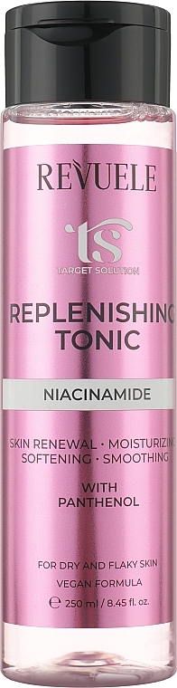 Liftingujący tonik do twarzy z niacynamidem - Revuele Target Solution Plumping Toner with Niacinamide — Zdjęcie N1