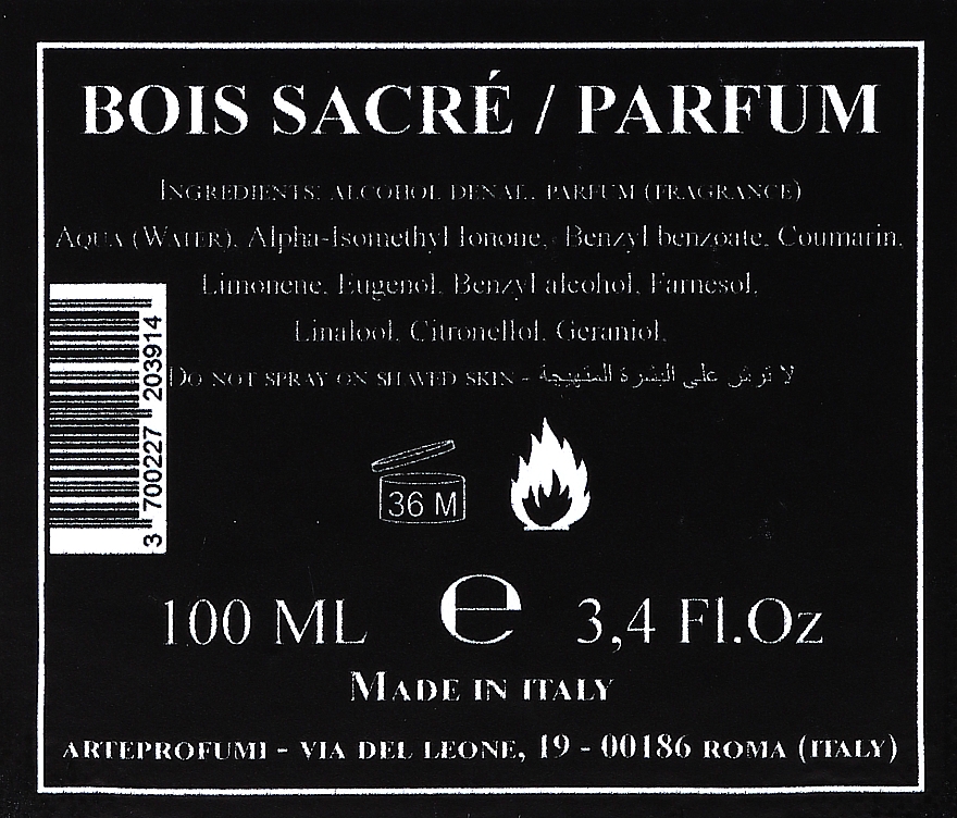 Arte Profumi Bois Sacre - Perfumy — Zdjęcie N3