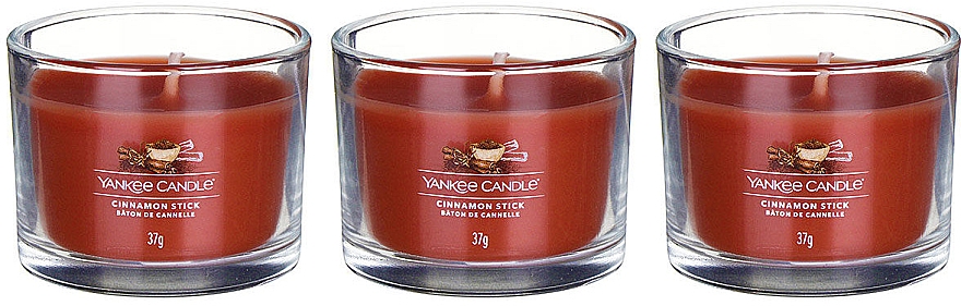 Zestaw świec zapachowych Laska cynamonu - Yankee Candle Cinnamon Stick (candle/3x37g) — Zdjęcie N2