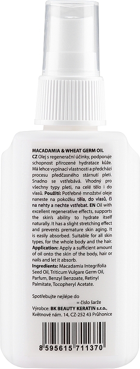 Olej makadamia z olejem z kiełków pszenicy - Brazil Keratin Macadamia & Wheat Germ Oil — Zdjęcie N2