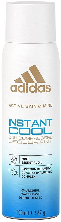 Dezodorant antyperspiracyjny w sprayu dla kobiet - Adidas Active Skin & Mind Instant Cool 24h Deodorant 