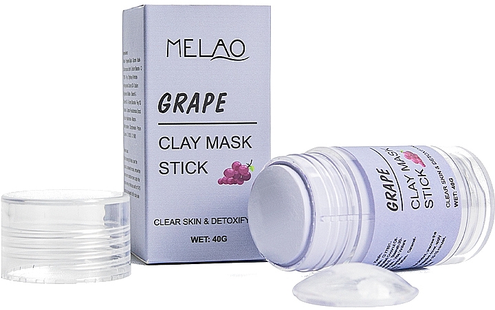 Glinkowa maska w sztyfcie do twarzy Winogrono - Melao Grape Clay Mask Stick — Zdjęcie N2