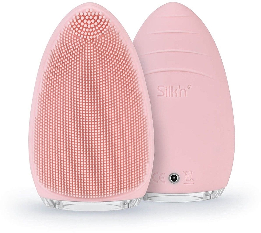 Szczoteczka do mycia twarzy, różowa - Silk'n Bright Silicone Pink Facial Cleansing Brush — Zdjęcie N1