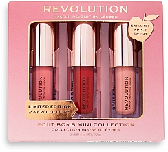 Zestaw - Makeup Revolution Caramel Apple Mini Pout Bomb Lip Gloss Set (lipgloss/3x2.2ml) — Zdjęcie N6