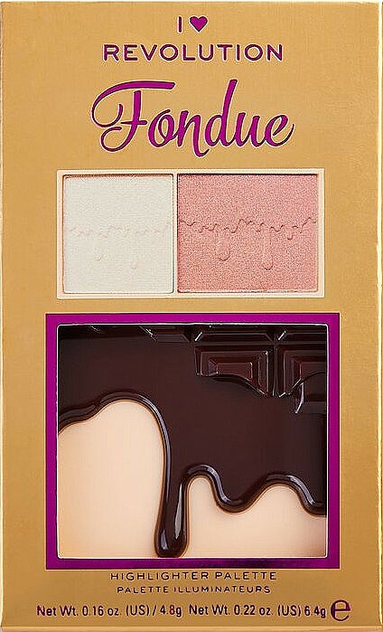 Paletka rozświetlaczy do twarzy - I Heart Makeup Revolution Chocolate Fondue Mini Highlighter Palette — Zdjęcie N1