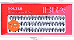 Kup Kępki rzęs - Ibra 20 Flares Tangle Free Double Eyelash 0.07 / C 8 mm