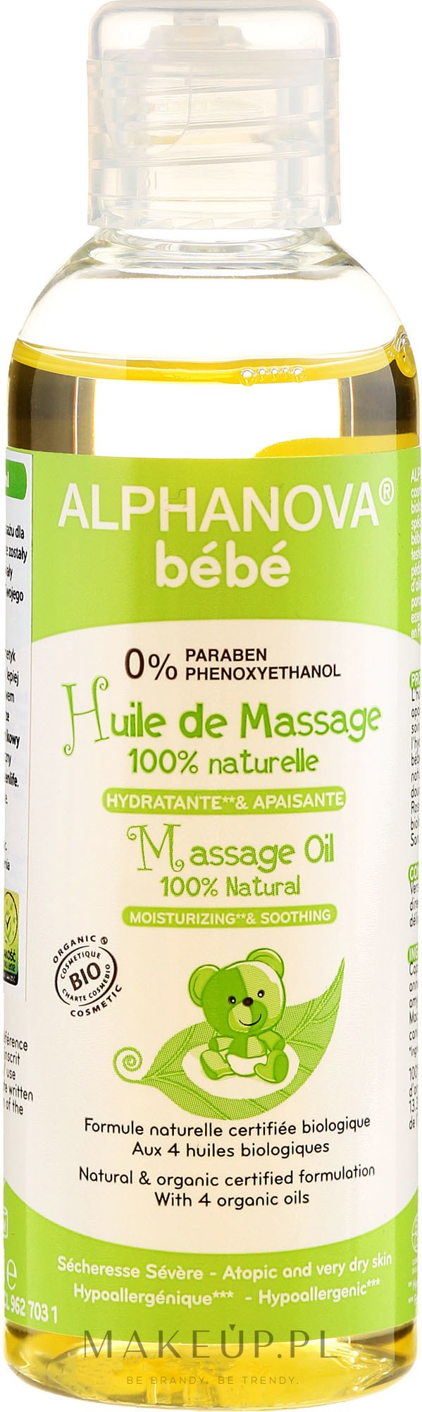Olejek do masażu dla dzieci i niemowląt - Alphanova Bebe Massage Oil 100% Natural — Zdjęcie 100 ml