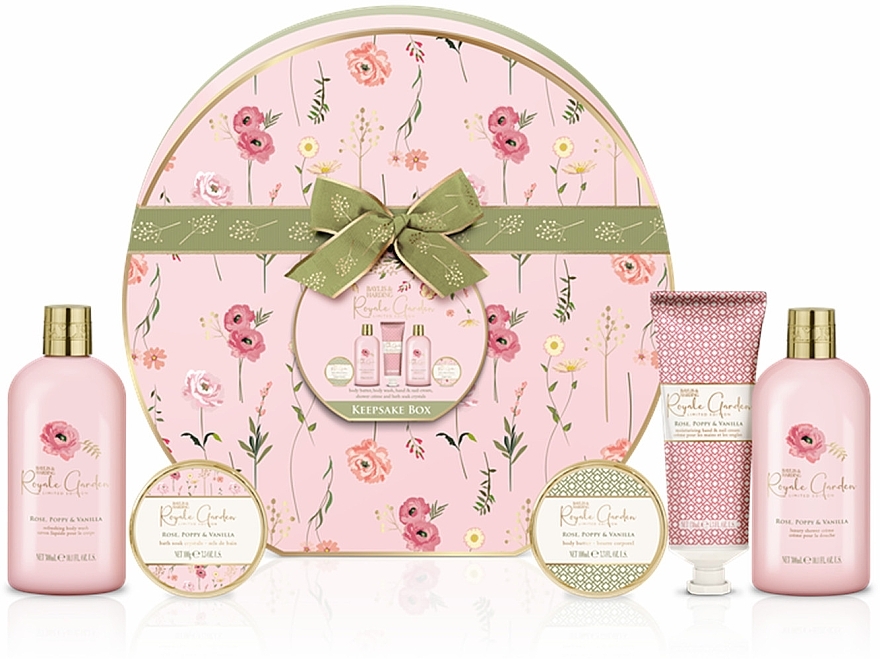 Zestaw, 5 produktów - Baylis & Harding Royale Garden Rose, Poppy & Vanilla Luxury Hat Box Gift Set — Zdjęcie N1