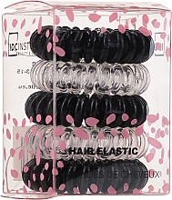 Kup Zestaw gumek do włosów, czarne i przezroczyste, 5 szt. - IDC Institute Design Hair Elastic Pack