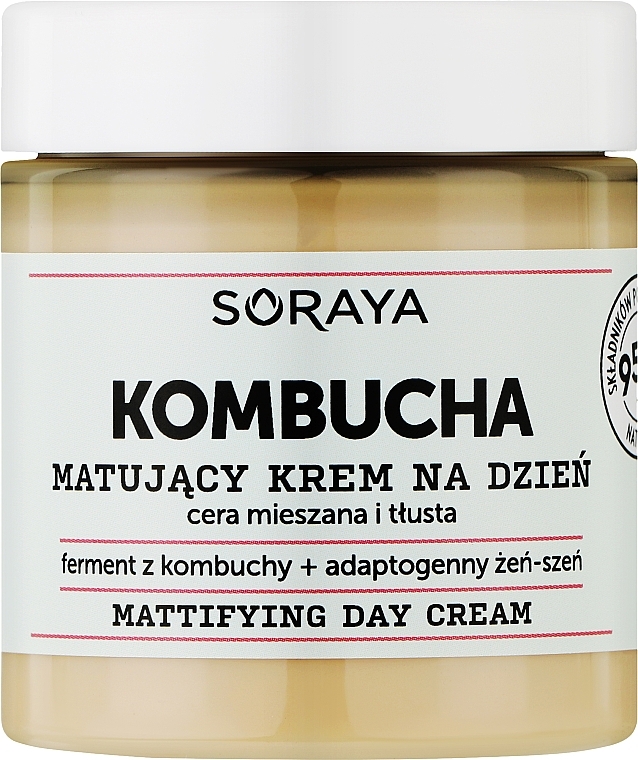 Matujący krem ​​na dzień do cery mieszanej i tłustej - Soraya Kombucha Mattifying Day Cream