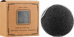 Gąbka do mycia twarzy konjac, czarna - Cosmo Shop Konjac Sponge Craft Box — Zdjęcie N2