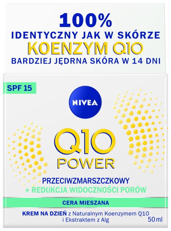 Nawilżający krem przeciwzmarszczkowy do cery mieszanej - NIVEA Visage Q10 Plus SPF15 — Zdjęcie N3