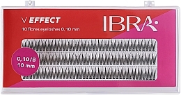 Kępki rzęs Efekt V B 0,10, 10 mm - Ibra 10 Flares Eyelash — Zdjęcie N1