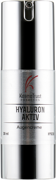 Krem pod oczy z niskocząsteczkowym kwasem hialuronowym - KosmoTrust Cosmetics Hyaluron Aktiv Augencreme — Zdjęcie N1