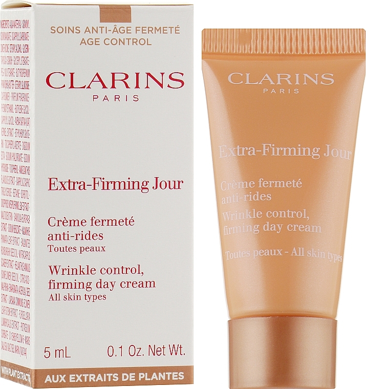 Ujędrniający krem na dzień do wszystkich typów cery - Clarins Extra-Firming Day Wrinkle Lifting Cream For All Skin Types (mini) — Zdjęcie N2