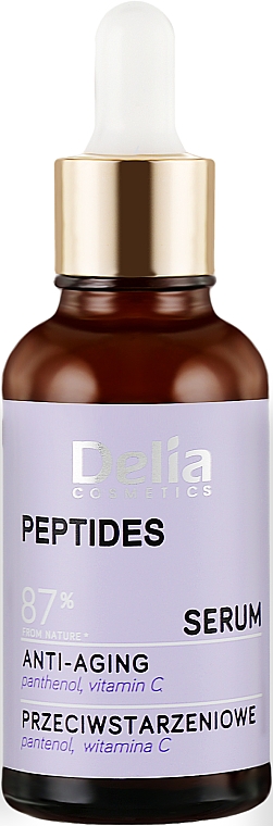 Serum przeciwstarzeniowe do twarzy, szyi i dekoltu z peptydami - Delia Peptides Serum  — Zdjęcie N1