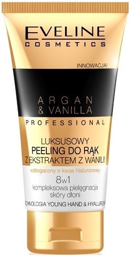 Luksusowy peeling do rąk z ekstraktem z wanilii 8 w 1 - Eveline Cosmetics Spa Professional Argan&Vanilla