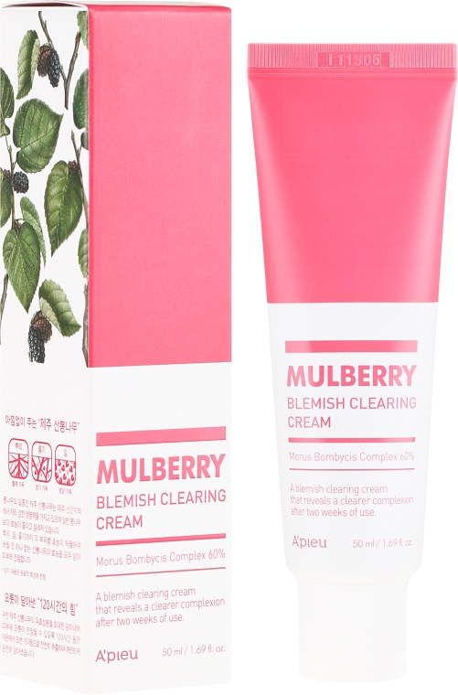 Rozjaśniająco-oczyszczający krem do cery problematycznej - A'pieu Mulberry Blemish Clearing Cream — Zdjęcie N1