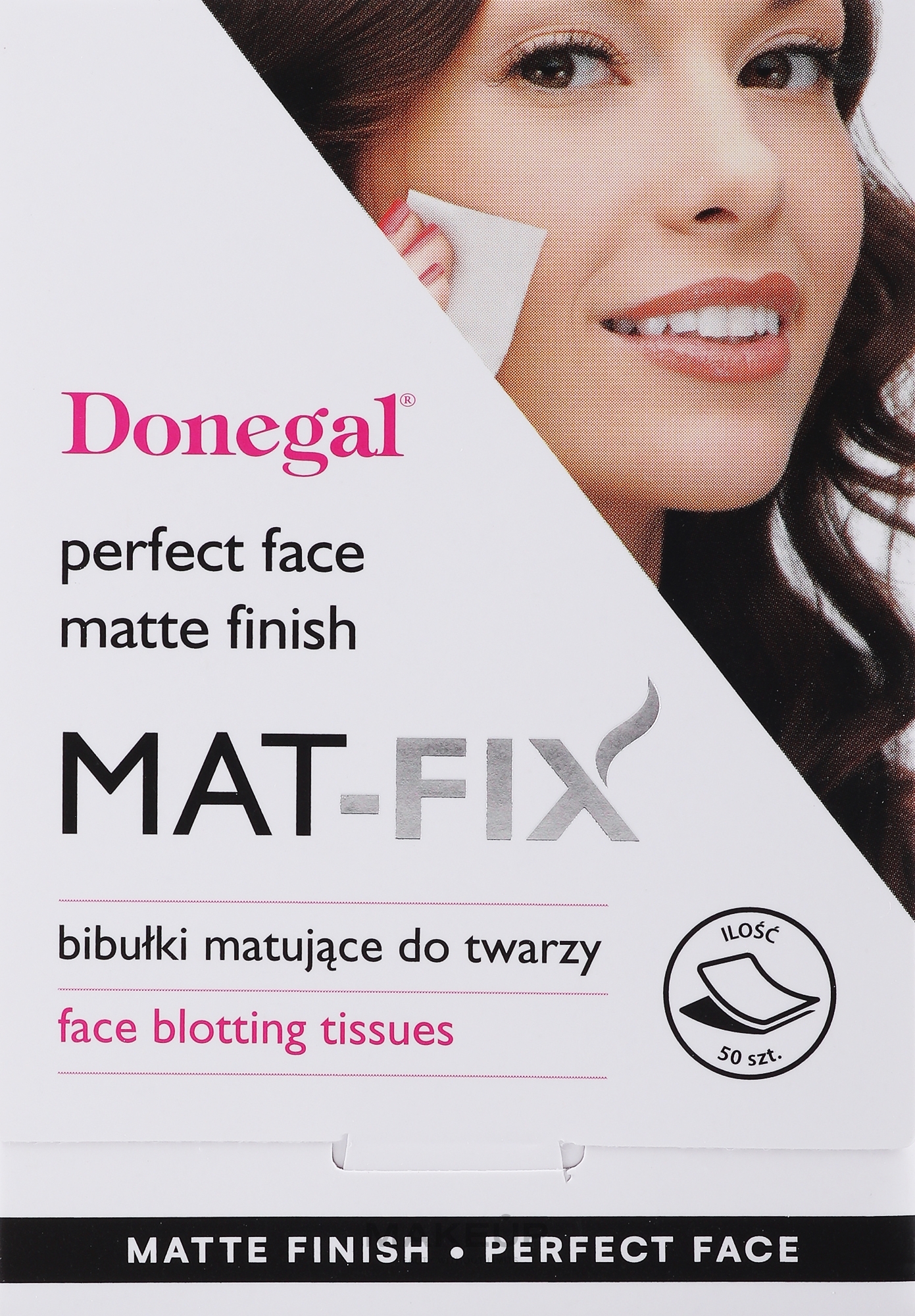 Bibułki matujące do twarzy - Donegal Face Blotting Tissues Mat-Fix — Zdjęcie 50 szt.