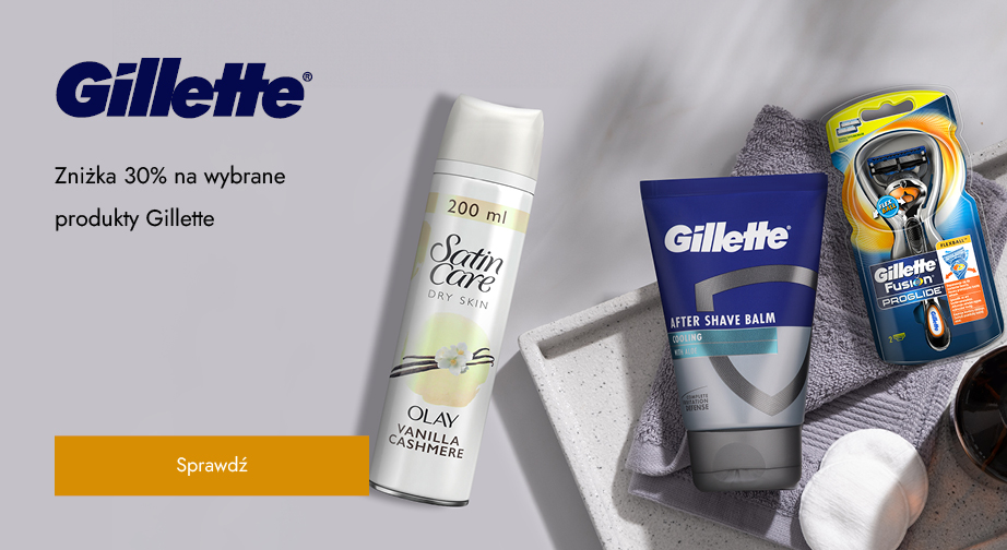 Zniżka 30% na wybrane produkty Gillette. Ceny podane na stronie uwzględniają rabat.
