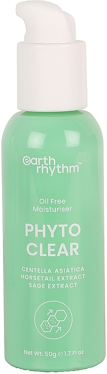 Krem do twarzy z wąkrotką azjatycką - Earth Rhythm Phyto Clear Oil Free Moisturiser Centella Asiatica Horsetail & Sage Extract  — Zdjęcie N1