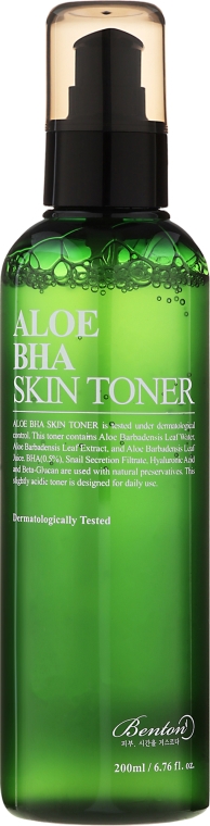 Aloesowy tonik do twarzy z kwasami BHA - Benton Aloe BHA Skin Toner — Zdjęcie N2
