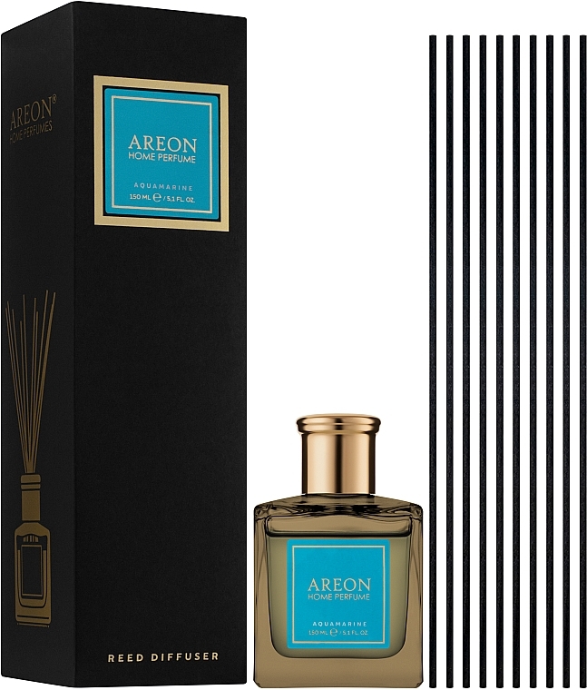 Dyfuzor zapachowy Akwamaryn, PSB04 - Areon Home Perfume Aquamarine Reed Diffuser — Zdjęcie N2