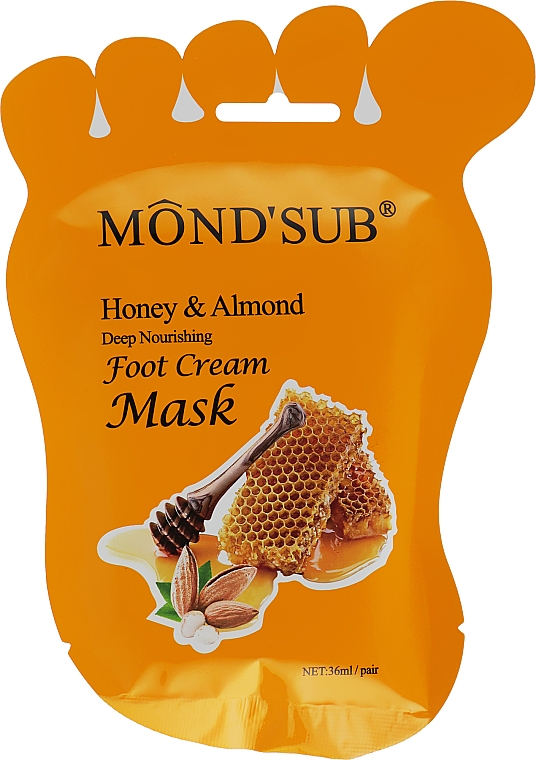 Odżywcza maska ​​do stóp z miodem i migdałami - Mond'Sub Honey & Almond Foot Cream Mask