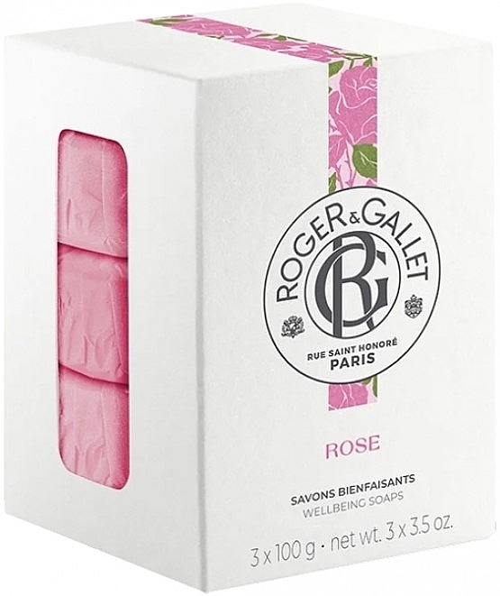 Zestaw - Roger&Gallet Rose Perfumed Soaps (soap/3 x 100 g) — Zdjęcie N1