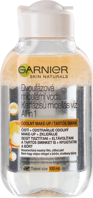 Dwufazowy płyn micelarny z olejem arganowym - Garnier Skin Naturals All in 1 Micellar Cleansing Water in Oil Travel Size