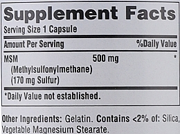 Suplement diety Metylosulfonylometan, 500 mg - Puritan's Pride MSM — Zdjęcie N3