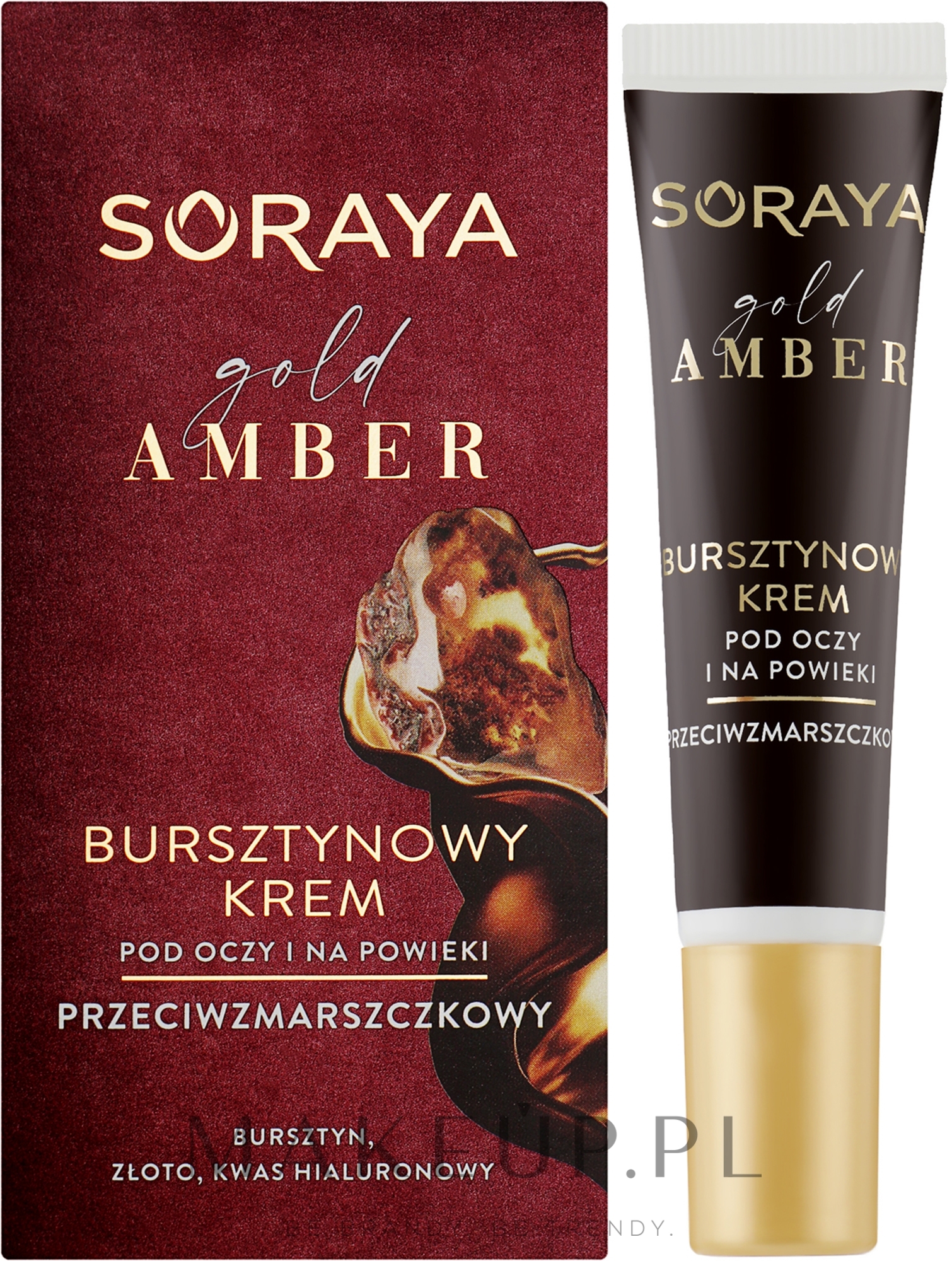 Bursztynowy krem przeciwzmarszczkowy pod oczy i na powieki - Soraya Gold Amber — Zdjęcie 15 ml