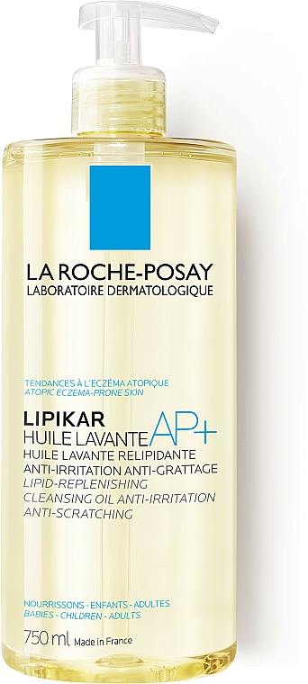 Oliwka do kąpieli do skóry suchej, wrażliwej i problematycznej - La Roche-Posay Lipikar Cleansing Oil AP+