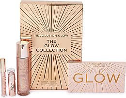 Kup Zestaw - Makeup Revolution The Glow Collection (eye/palette/0.8 g + illuminator/100ml + lip/gloss/2.5ml + beam/stick/18g)