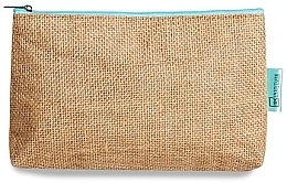 Lniana kosmetyczka, niebieski zamek błyskawiczny - IDC Institute Linen Cosmetic Bag — Zdjęcie N1