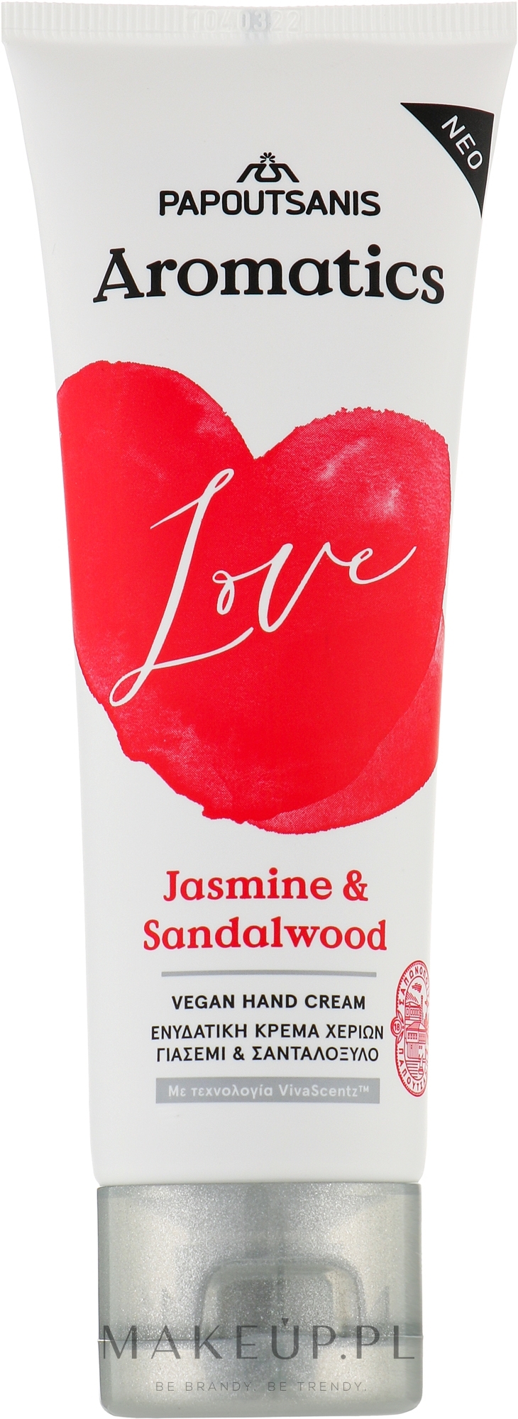 Krem do rąk Love - Papoutsanis Aromatics Hand Cream — Zdjęcie 75 ml