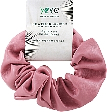 Kup Skórzana gumka do włosów 10,5 x 3,5 cm, różowa - Yeye Leather Scrunchie