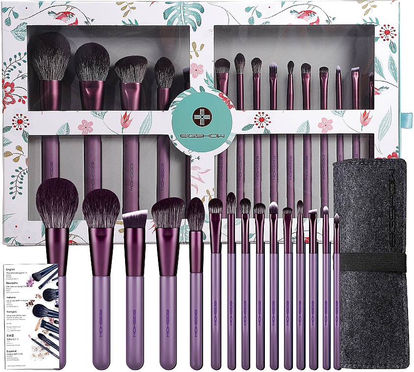 Zestaw pędzli do makijażu, 15 szt. - Eigshow Beauty Eigshow Makeup Brush Kit In Gift Box Smoke Purple — Zdjęcie N1