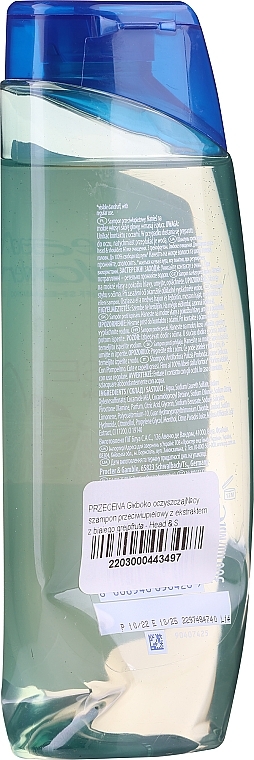 PRZECENA! Głęboko oczyszczający szampon przeciwłupieżowy z ekstraktem z białego grejpfruta - Head & Shoulders Deep Cleanse White Grapefruit * — Zdjęcie N1