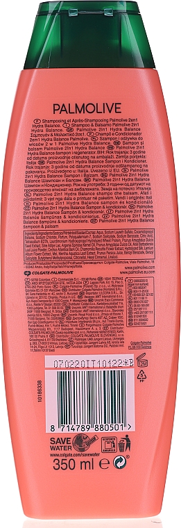 Szampon i odżywka 2 w 1 Brzoskwinia i proteiny jedwabiu - Palmolive Naturals 2 in 1 Hydra Balance Shampoo — Zdjęcie N8
