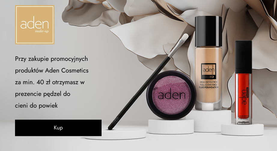 Przy zakupie promocyjnych produktów Aden Cosmetics za min. 40 zł otrzymasz w prezencie pędzel do cieni do powiek.