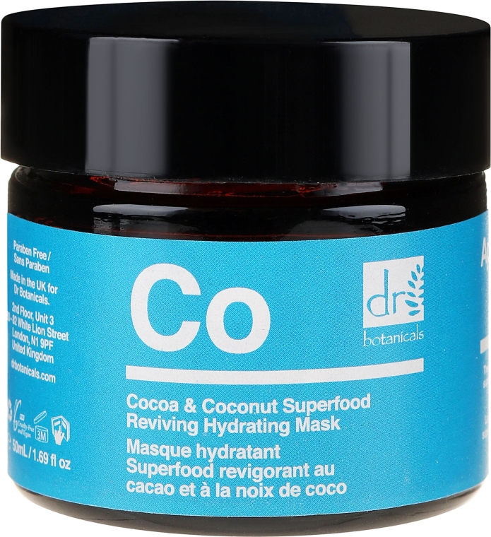 Nawilżająca maska kakaowo-kokosowa do twarzy - Dr Botanicals Cocoa & Coconut Superfood Reviving Hydrating Mask — Zdjęcie N2