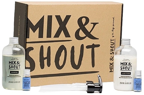 Zestaw włosów kręconych - Mix & Shout Soothing (sham/250ml + condit/250ml + ampoul/2x5ml) — Zdjęcie N1