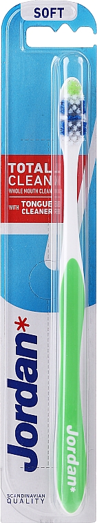Miękka szczoteczka do zębów, jasnozielona - Jordan Total Clean Soft — Zdjęcie N1